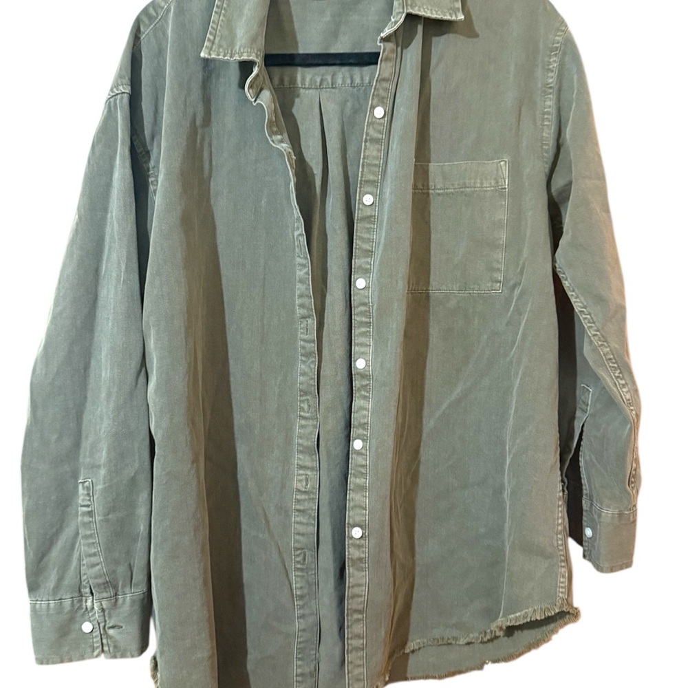 Women’s Olive Green Button Up Shirt